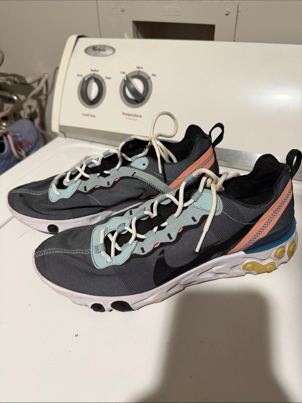 Nike Women's Black Light Blue Coral Accent Athletic Shoes